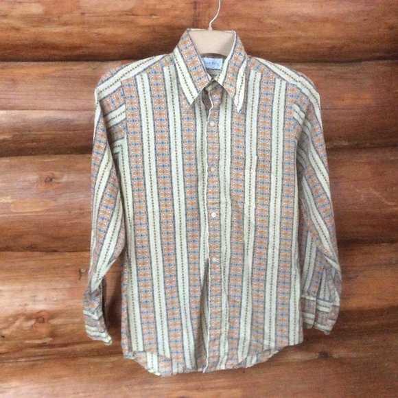 Rob Roy Vintage 60's/70's Cowboy Western Festival Button Down Shirt Boys Size 18 - Picture 1 of 3